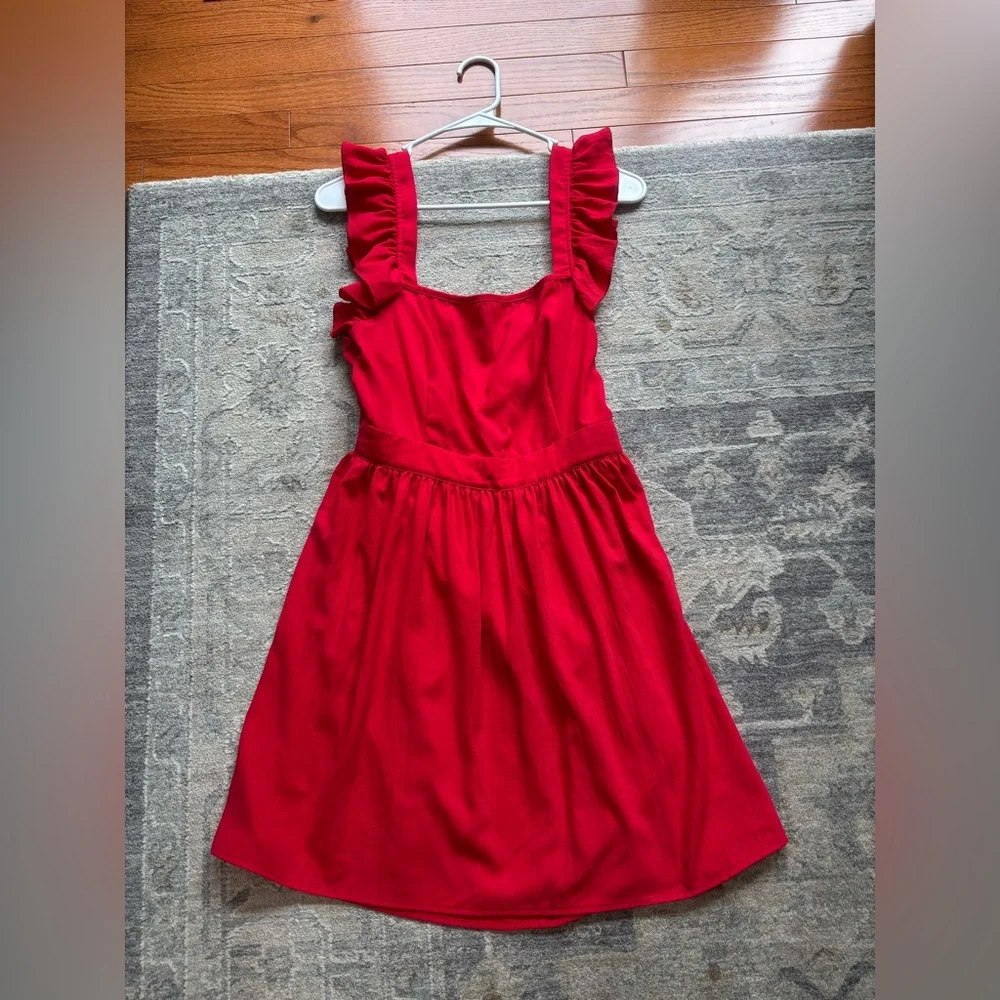 Red Ruffle Dress - Picture 6 of 9